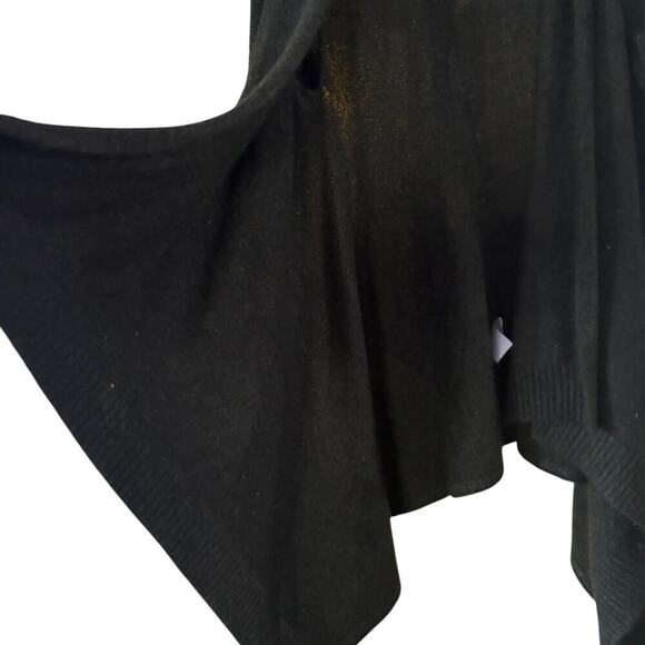 H&M Dark Green Open-Front Cardigan Waterfall Hem Knit Fabric Long Sleeves - Picture 2 of 4